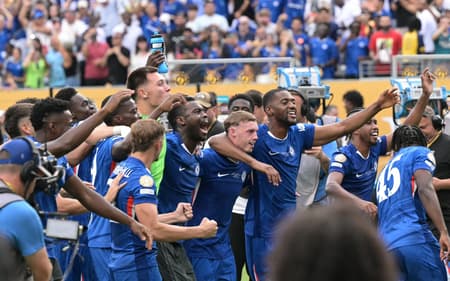 Comemoração do Chelsea no Mundial de Clubes. (Foto; Juan Mabromata/AFP)