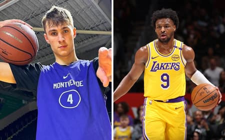Cooper Flagg e Bronny James (Fotos: Instagram e Stephen Gosling/AFP)