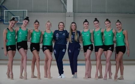 Equipe brasileira de Ginástica Artística em Milão (Foto: Divulgação / CBG)