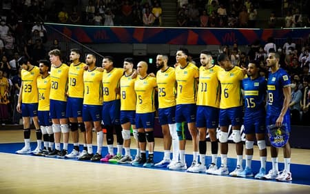 O Brasil venceu a Argentina por 3 sets a 1 pela VNL Masculina (Foto: Divulgação/Volleyball World)