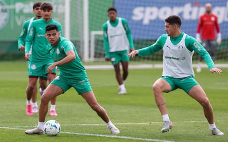 Bruno Rodrigues participou de boa parte do treino com o grupo (Foto: Cesar Greco/Palmeiras)