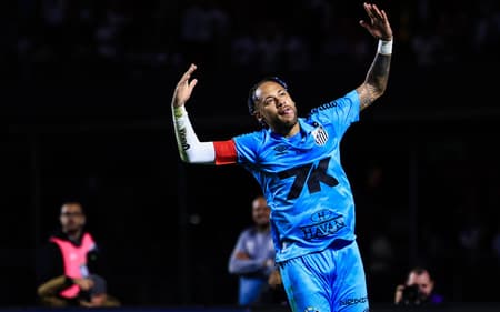 Neymar marcou dois gols na vitória do Santos diante do Juventude no Morumbis. (Foto: Marcello Zambrana/AGIF)