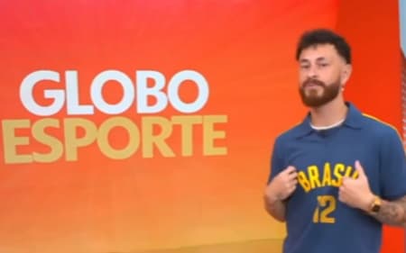 Fred Bruno em sua estreia no Globo Esporte