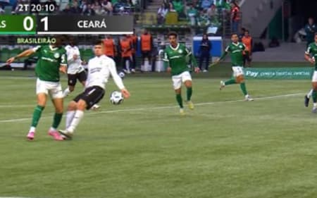 Pênalti para o Palmeiras contra o Ceará (Foto: Reprodução)