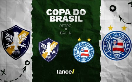 Retrô e Bahia se enfrentam pela Copa do Brasil (Foto: arte / Lance!)