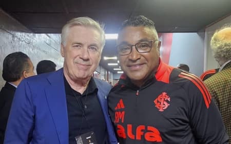 Carlo Ancelotti e Roger Machado, no Beira-Rio (Foto: Divulgação / CBF)