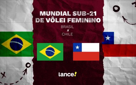 Brasil e Chile no Mundial Sub-21 de Vôlei (Arte: Lance!)