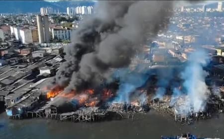 Incêndio cidade Santos