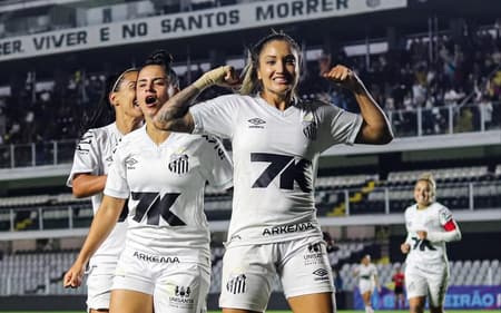 Santos comemora classificação à final da Série A2 Feminina. (Foto: Reinaldo Campos/Santos FC)