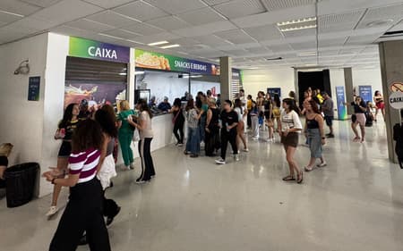 Torcedores no Mundial de Ginástica Rítmica do Rio (Foto: Kauhan Fiaux / Lance!)