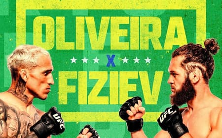 Pôster oficial do UFC Rio com Charles Oliveira e Fiziev (Foto: Reprodução UFC)