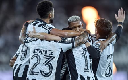 Botafogo comemora gol contra o Mirassol (Foto: Thiago Ribeiro/AGIF)
