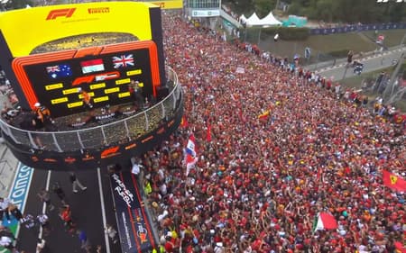 Torcida da Ferrari no GP da Itália de 2024 (Foto: Reprodução / F1TV)