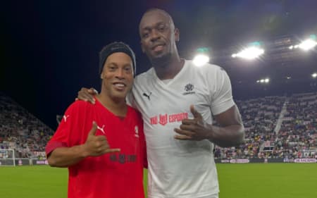 Ronaldinho e Bolt / Instagram Bolt