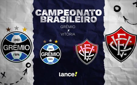Grêmio e Vitória se enfrentam neste domingo (Foto: arte / Lance!)