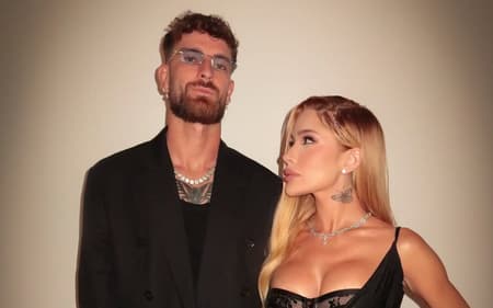 Léo Pereira, do Flamengo e Karoline Lima