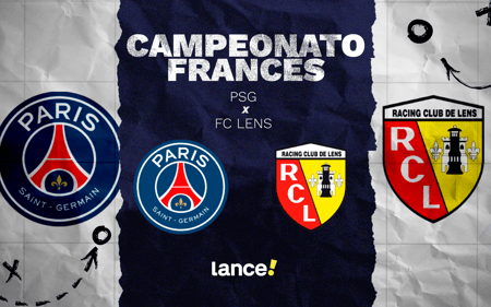 PSG x Lens pelo Campeonato Francês (Arte: Lance!)
