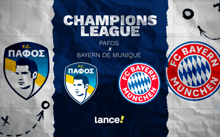Pafos x Bayern de Munique duelam pela Champions League (Arte: Lance!)