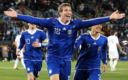 Martín Palermo, novo treinador do Fortaleza, jogando pela Argentina (Foto: reprodução/FIFA)