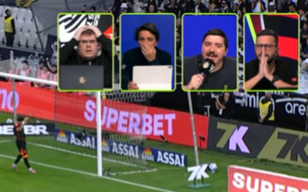 Reações dos jornalistas da CazéTV a cobrança de pênalti de Yuri Alberto
