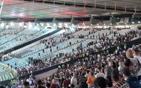 Confusão entre policiais e argentinos em Fluminense x Lanús (Foto: Reprodução)