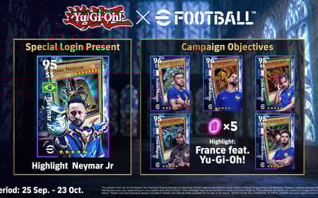 Neymar aparece em crossover entre Yu-Gi-Oh! e eFootball (Foto: Divulgação)