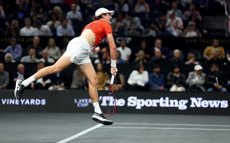 João Fonseca durante partida da Laver Cup