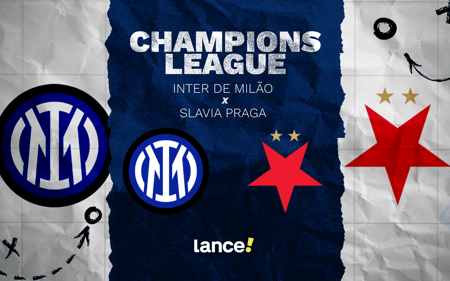 Inter de Milão x Slavia Praga: segunda rodada da fase de liga da Champions League (Foto: Arte/Lance!)