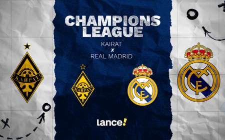 Kairat x Real Madrid: segunda rodada da fase de liga da Champions League (Foto: Arte/Lance!)