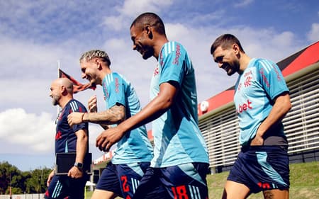 De La Cruz em treino do Flamengo. (Foto:Adriano Fontes/Flamengo)
