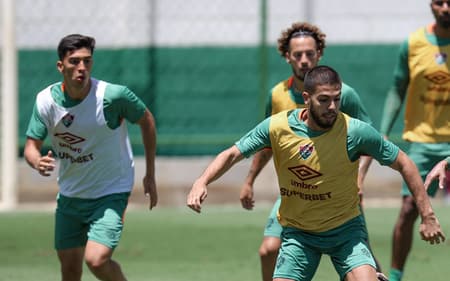 Nonato e Fuentes no treino do Fluminense
