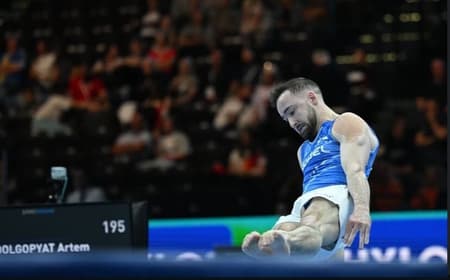 Artem Dolgopyat no Campeonato europeu de ginástica (Foto: Reprodução/Instagram)