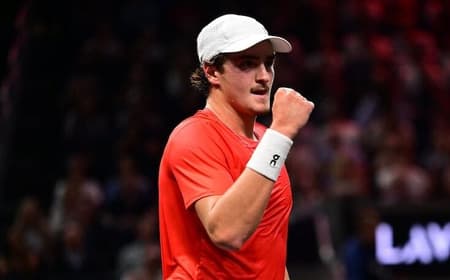 João Fonseca na vitória na estreia da Laver Cup (Foto: Divulgação)