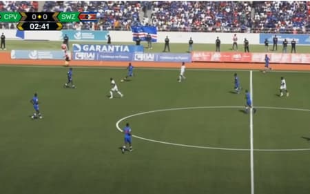 Cabo Verde x Eswatini pelas Eliminatórias Africanas (Foto: Reprodução CazéTV)