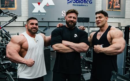 Derek Lunsford, Fabrício Pacholok e Ramon Dino (foto: Divulgação - Max Titanium)