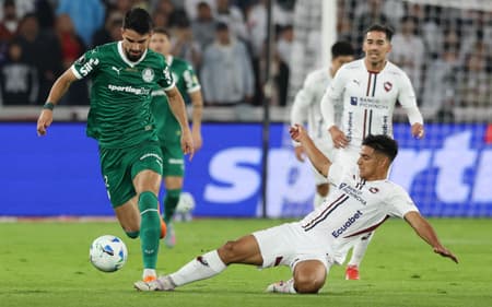 Flaco López em LDU x Palmeiras (Foto: Cesar Greco/Palmeiras/by Canon)