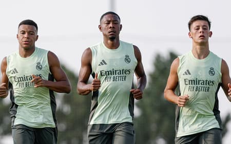 Mbappé, Alaba e Arda Güler treinam pelo Real Madrid