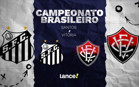 Santos e Vitória se enfrentam nesta segunda (Foto: arte / Lance!)