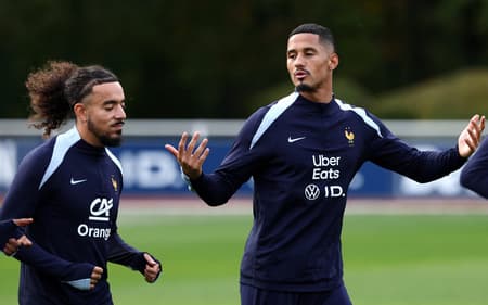 Saliba e Gusto em treinamento pela seleção francesa