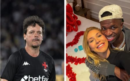Torcedores do Vasco brincam com pedido de namoro de Vini e Virginia