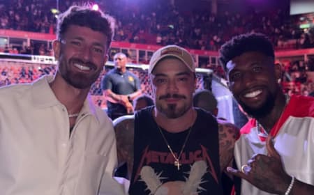 Léo Pereira e Emerson Royal, do Flamengo, no UFC (Foto: Reprodução)