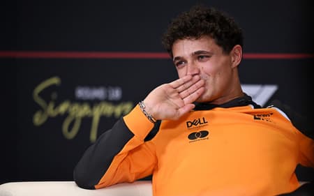 Lando Norris, da McLaren, em coletiva do GP de Singapura