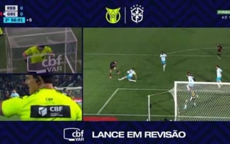 Pênalti marcado em Bragantino x Grêmio