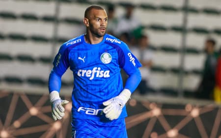 Weverton, jogador do Palmeiras, durante aquecimento antes da partida contra o Juventude, no Alfredo Jaconi, pela 30ª rodada do Brasileirão (Foto: Luiz Erbes/AGIF)