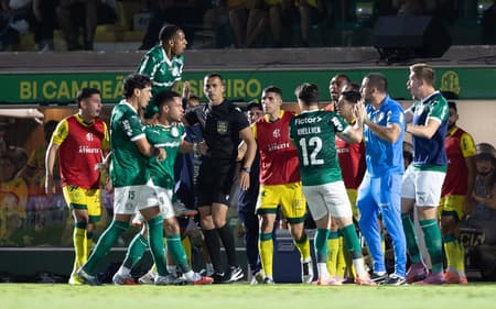 Jogadores do Palmeiras durante comemoração