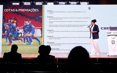Aline Pellegrino apresenta aumento das premiações no futebol feminino. (Rafael Ribeiro/CBF)