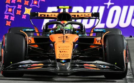 Lando Norris no TL1 do GP de Las Vegas de F1 (Foto: Frederic J. Brown / AFP)