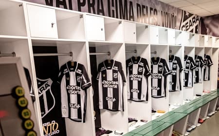 Vestiário do Ceará, na Arena Castelão (Foto: Gabriel Silva/Ceará SC)