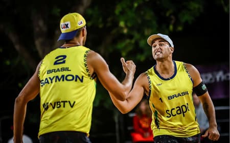 George e Saymon no Mundial de Vôlei de Praia 2025 (Foto: Volleyball World)