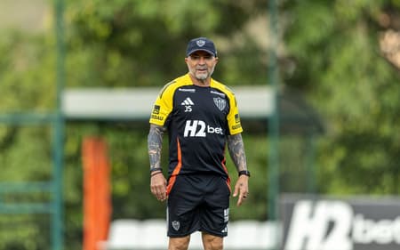 Sampaoli em preparação para partida contra o Bahia (Foto: Pedro Souza / Atlético)